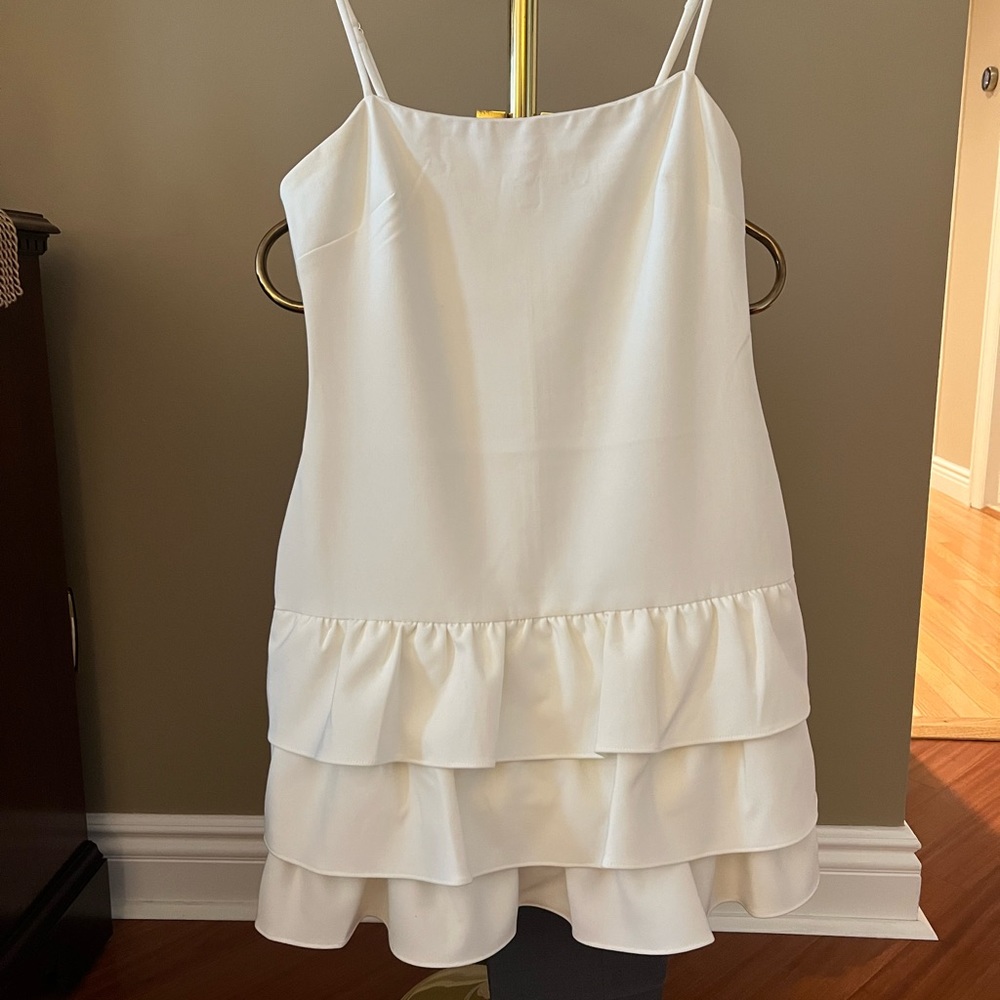 REVOLVE (LIKELY) SIZE 6 WHITE RUFFLE DRESS